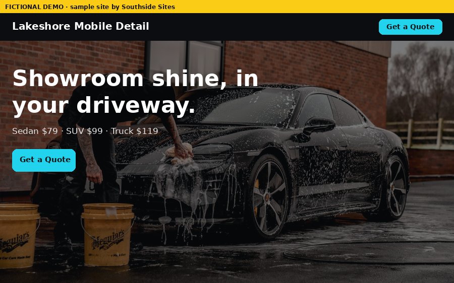 detailing demo site, desktop view