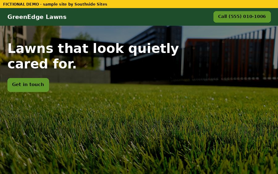 landscaping demo site, desktop view